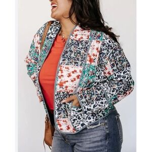 Quilted floral patchwork  jacket. Sz Large. Cottagecore & Boho-chic.